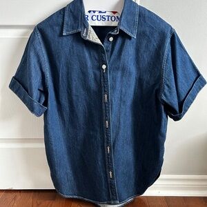 Banana republic button up denim blouse